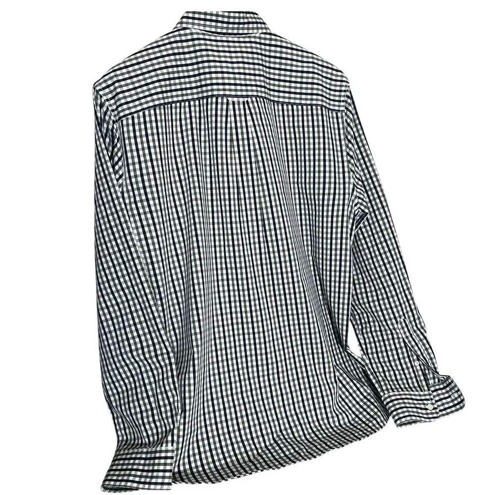 Chaps Mens Long Sleeve Gingham Button‎ Down Shirt LG Stretch Easy Care Casual